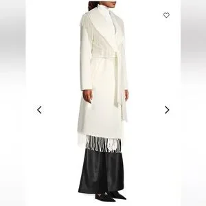 Milly | Jackets & Coats | Nwt Rare Milly Fringe Wool Blend Wrap W Sash ...